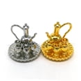 thumbnail image 3 of SEWACC Miniature Design Tea Set Model Alloy Golden for Shelf Ornament with Circular Shape 1 Set, 3 of 8