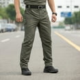 thumbnail image 7 of Dwralegc Cargo Pants for Men Ripstop Waterproof Cargo Pants Lightweight Solid Color Fishing Pants Multi-Pocket Big and Tall Slim Fit Stretch Army Green M, 7 of 7