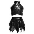thumbnail image 2 of YiZYiF 2Pcs Girls Metallic Shiny Sequin Crop Top with Skirt for Jazz Latin Ballroom Dance Outfit Set Black 12, 2 of 7