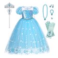 thumbnail image 4 of Elsa Costume Girls Frozen Dress Snow Queen Cosplay Halloween Birthday Party Elegant Toddler Kids Dress Up Carnival Clothes 2-8Y, 4 of 5