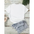 thumbnail image 3 of Ladies Fashion Love, Lucky Four-leaf Clover Print Short-sleeved Round Neck T-shirt, 3 of 8