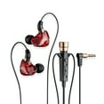 thumbnail image 1 of VONKY Écouteurs Filaires 96dB 3.5mm Réduction de Bruit Intra-Auriculaires Enregistrement Vocal Vlogging Rouge 1.2m, 1 of 4