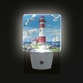 thumbnail image 4 of WOBOGO Coastal Lighthouse LED Night Light 2 Pcs Set 0.5 Watt Wall Plug in Dusk to Dawn Automatic Switch Soft White Light, 4 of 7