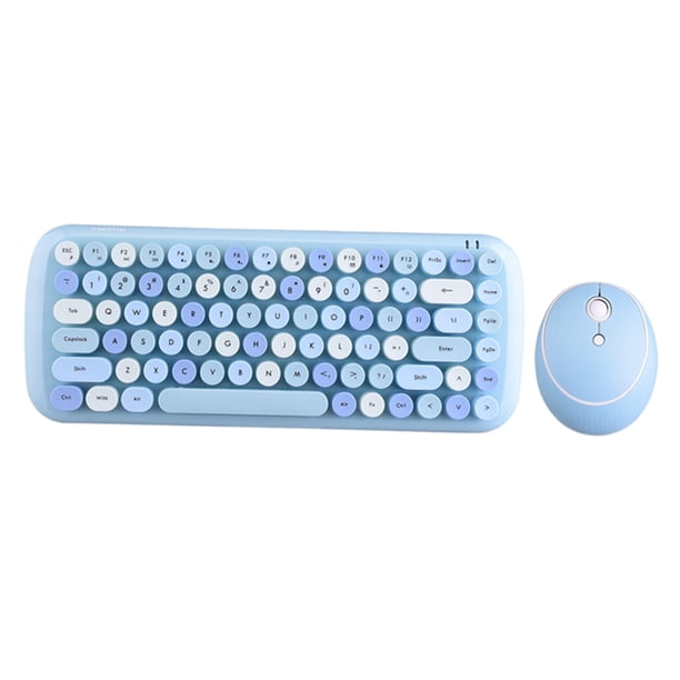 Juego de inalámbrico 2.4G y mouse inalámbrico para PC de escritorio Azul Sunnimix Ratón Teclado Inalámbrico