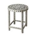 thumbnail image 1 of Butler Specialty Bone Inlay Round End Table in Black Bone Inlay, 1 of 3