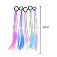 thumbnail image 2 of 6 Pieces Multicolor Braids Hair Extensions Accessories with Rubber Bands Rainbow Hairstyle Ponytails Braided Synthetic Hairpieces for Women Girls Kids, 2 of 6