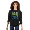 thumbnail image 3 of All Care About Is Dogs Pet Owner Unisex Plus Fleece Graphic Sweatshirt Brisco Brands 2X, 3 of 5