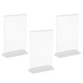 thumbnail image 2 of 3pcs Acrylic Table Sign Holder A6 Clear Plastic Double Sided Display Stand for Restaurant Menu Office Desk Trade Show and Exhibition, 2 of 9