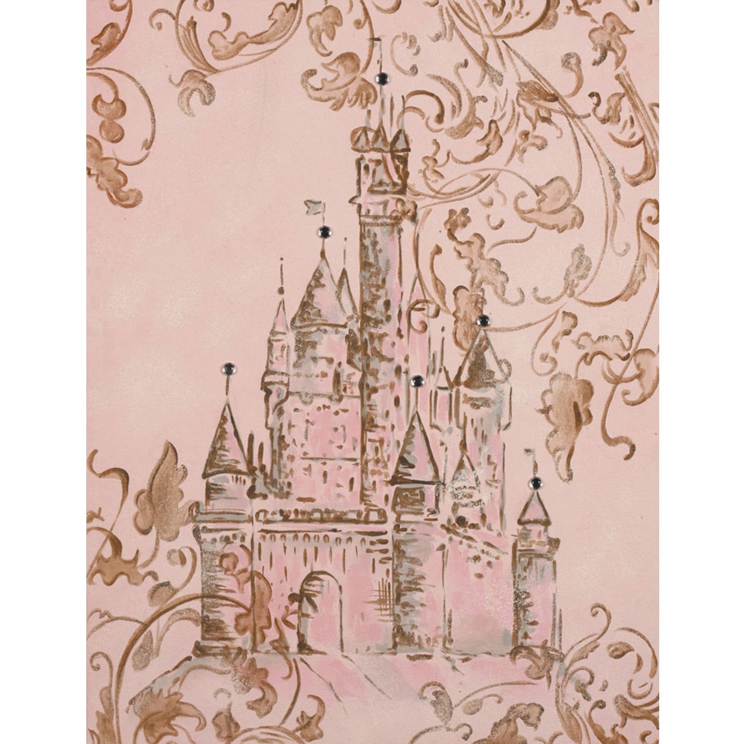 Marmont Hill "Lavish Castle" by Reesa Qualia Painting Print on Wrapped Canvas