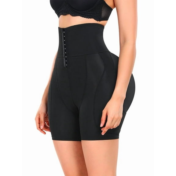 Lilvigor Women Hip Padded Booty Lifter Shapewear Thicker Enhancer Removable 4 Pads Control Panty for Bigger Butt Hook Closure