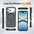 thumbnail image 2 of Magnetic Case for iPhone 17 Pro (6.3"),Compatible with MagSafe,Heavy-Duty Shockproof, Matte Anti-Fingerprint Micro-Sandblasted Hybrid Phone Cover,Black,For iPhone 17 Pro, 2 of 9