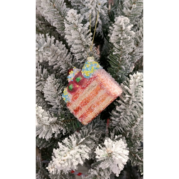 Christmas Glass Ornament - Cake Slice by Wizardi F07M3-6 HB-SY25040