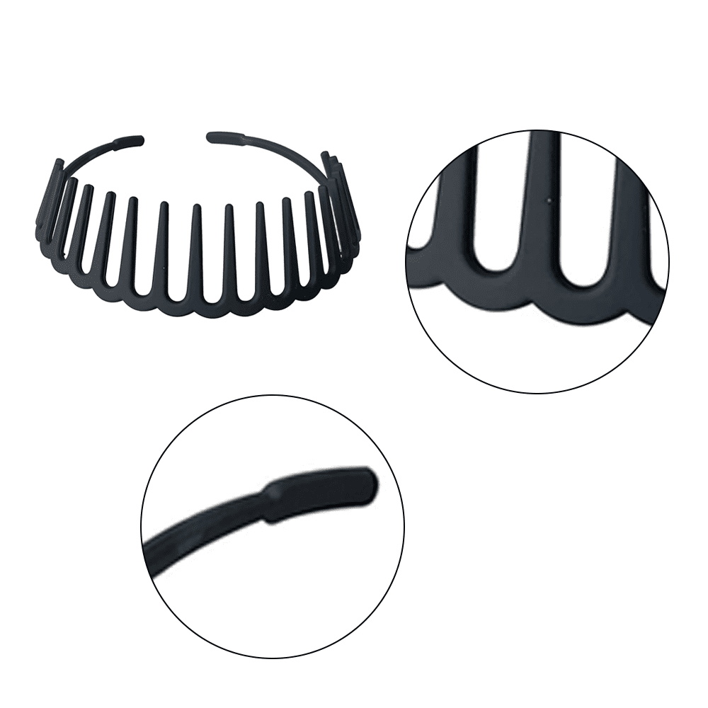 6 Pieces Zigzag Shark Tooth Hair Comb Headbands Wrapped Cloth Hard Hairbands Wave Shape Plastic Hair Band Hair Accessory shape3