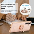 thumbnail image 3 of czcpp-Electroplated Magnetic Ring Holder Case for Samsung Galaxy A56 5G, 360 Degree Rotation Metal Anti-Drop Finger Ring Holder Magnet Car Holder Soft Slim Silicone Shockproof Cover - Light Pink, 3 of 4