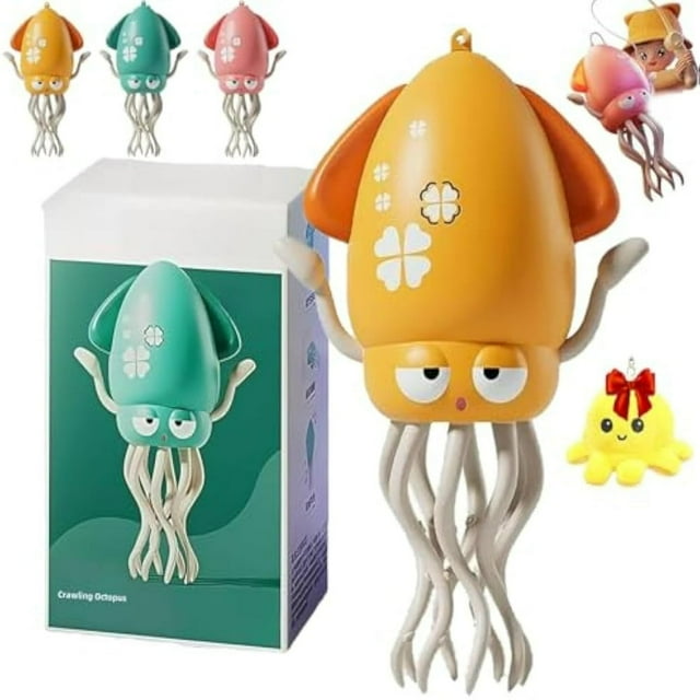 Dsseng Electric Dancing Octopus Toy 2025 New Electric Auto-Avoid Crawling Octopus with LED & Music Smart Interactive Auto-Wiggling Robotics for Indoor Play & Sensory Development (pink)