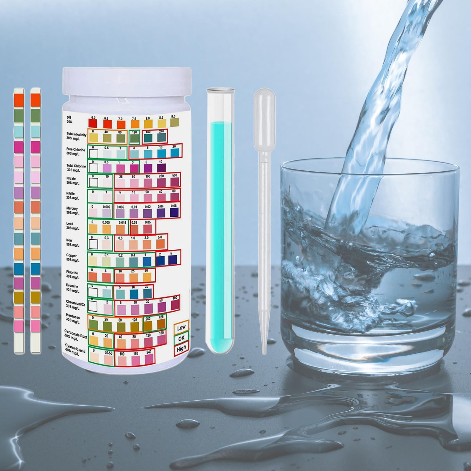 16 in 1 Water Testing Kits Drinking Water Quality Test for Aquarium Pond SPA 50pcs