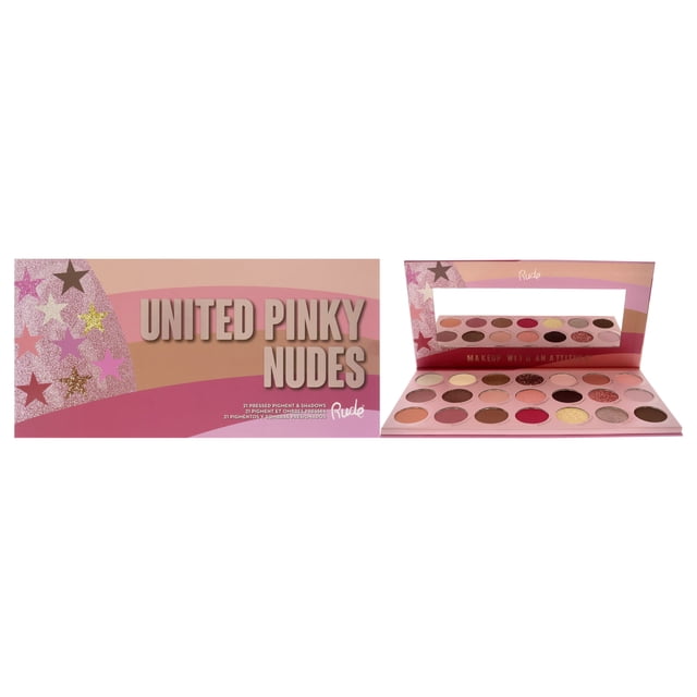 Paleta de sombras y pigmentos prensados United Pinky Nudes - 21 de Rude Cosmetics para mujeres - Sombra de ojos de 0,74 oz Rude Cosmetics Sombra 0.74 oz
