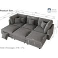 thumbnail image 4 of LLappuil Modular Sectional Sofa, 6 Seat Corduroy Sectional Sofa with Storage, 5 Back Cushion 5 Throw Pillow Gray, 4 of 8