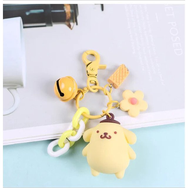 LLavero de dibujos animados de la serie de Anime Sanrioed Kawaii Cinnamoroll Kitty Keroppi Purin Dog, lindo llavero colgante para bolso, regalos para niños