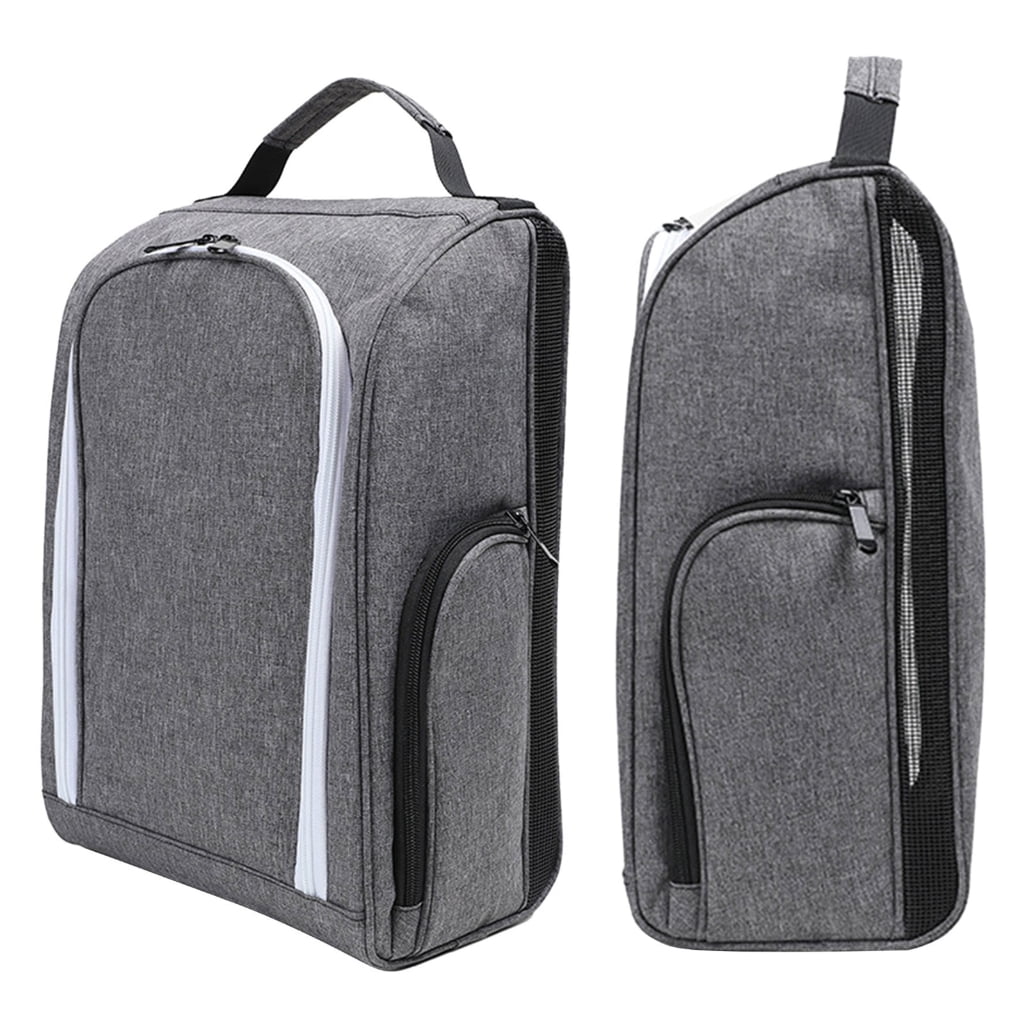 Golf Shoe Bag with Ventilation & Outside Pocket Travel Shoes Pouch Golf Shoe Carry Tote Bag Zippered Sport Shoes Bag