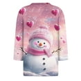 thumbnail image 6 of WTOBBY Women's Casual Round Neck Christmas Print 3/4 Sleeve T-Shirt, Ladies Holiday Season Top with Seasonal Design, Comfortable Blouse for Daily Fashion Wear,Pink L, 6 of 6