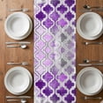 thumbnail image 6 of Purple Morocco Table Runner - 70 Inch Long, Kitchen Dining Table Runner Dresser Scarves, Rustic Country Smear Street Mottled Art Farmhouse Decor for Coffee Tables Wedding Party Banquet, 6 of 8