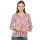 thumbnail image 3 of Allegra K Blusa Manga Larga Con Volantes Pintuck Floral Top Casual Para Mujer Rosa XL, 3 of 6