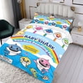 thumbnail image 3 of Baby Shark Conjunto de sábanas temático, trío de piezas, cómodo y amigable con la piel, diseño único, regalo de decoración para el hogar para familiares, amigos y fans, 90 cm * 190 cm, 3 of 6