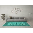 thumbnail image 3 of Ahgly Company Indoor Rectangle Oriental Turquoise Blue Industrial Area Rugs, 2' x 5', 3 of 4