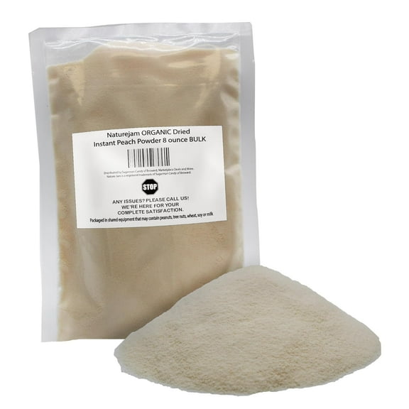 Naturejam Organic Dried Instant Peach Powder 8 Ounce Bulk-Premium Culinary Grade for Smoothies