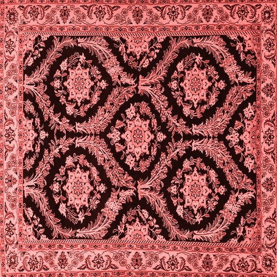 Ahgly Company Indoor Square Persian Red Traditional Area Rugs, 4' Square