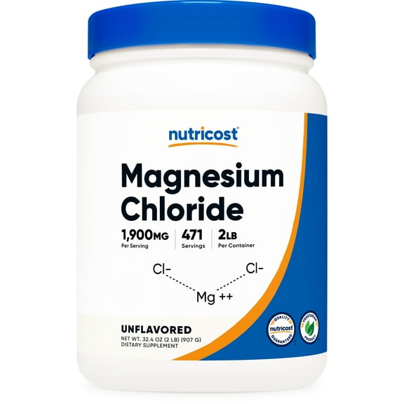 Nutricost Magnesium Chloride (2LBS) (Unflavored) - Gluten-Free, Vegetarian, Non-GMO