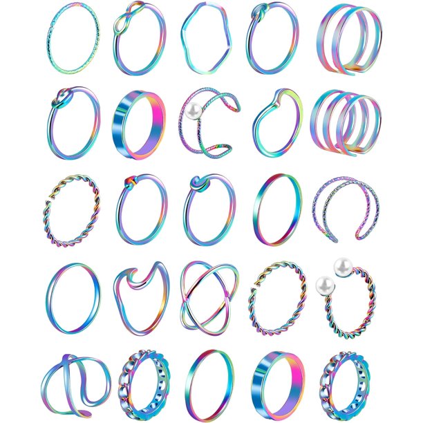 18-31 Piezas Anillos de Nudillos para Mujeres Conjuntos de Anillos Apilables Niñas Anillos de Dedo Articulados Vintage Juego de Anillos de Oro para Mujeres Hombres Anillos de Cristal con Flores Tallad