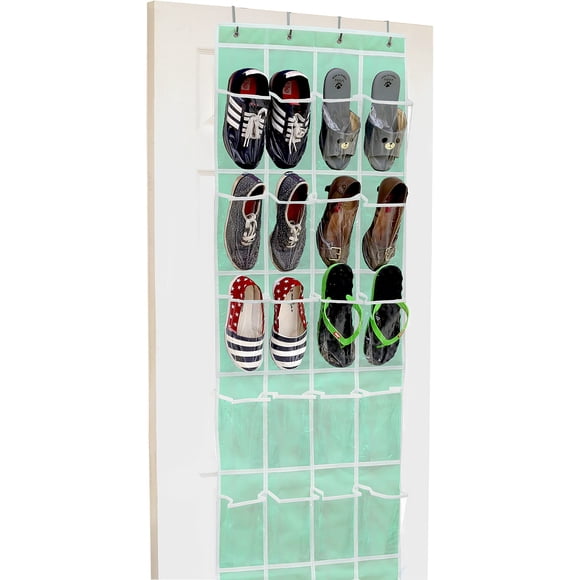 Organizador de zapatos sencillo para el hogar con 24 bolsillos sobre la puerta