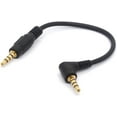 thumbnail image 2 of Short 3.5mm Audio Cable, Gold Plated 90 Degree 3.5 Male to 3.5mm Male Stereo Jack Plug 4-Pole Connector for Car Aux for Samsung, Smartphones, MP3 Players,Car Stereos, 2 of 5