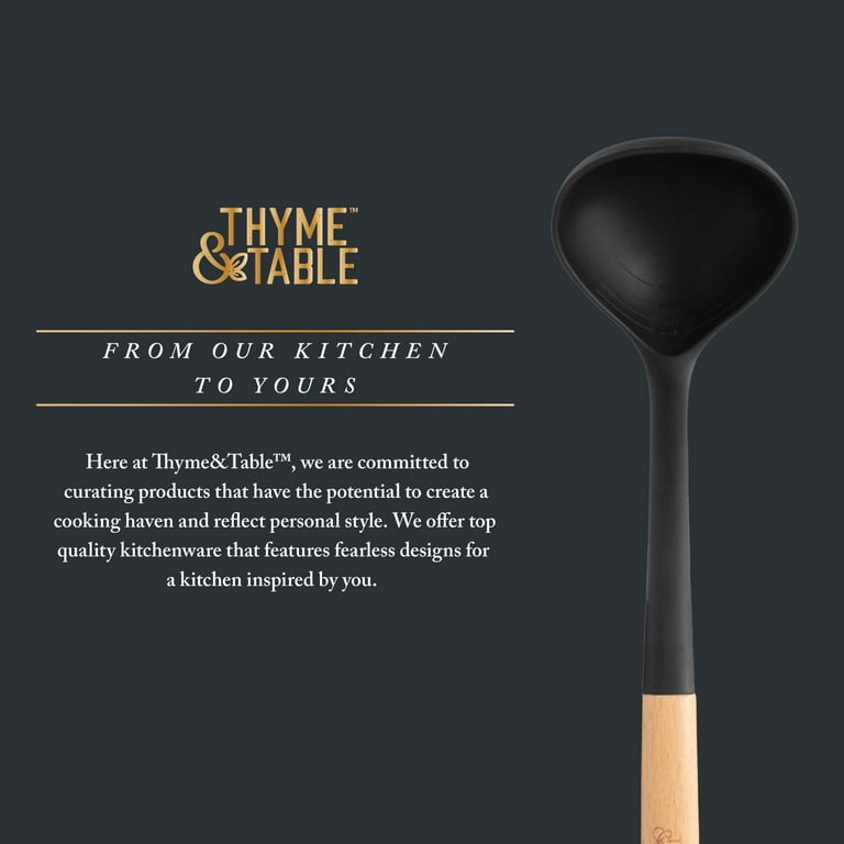 TKG Country Ladle - Medium Black Wooden Cooking Ladle