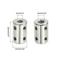 thumbnail image 2 of Uxcell Shaft Coupler Connector L22 x D14 5mm to 6mm Bore Stainless Steel Rigid Coupling w Screw,Wrench Silver 2Pack, 2 of 6