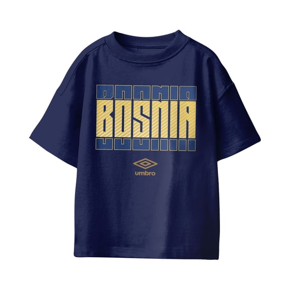 Umbro Kids Bosnia and Herzegovina Stacked Soccer T Shirt (Navy, XS-XL)