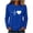 (Type 3)Blue, variant on Womens Winter Tops, Classic ECG Wave Heart Print Round Neck Ladies Long Sleeve T-Shirt