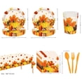 thumbnail image 2 of WHEANG Fall Pumpkin Maple Disposable Tableware Set With Plates Cups Napkins Cutlery | Thanksgiving Theme Decorations For Autumn Dinner, 2 of 6