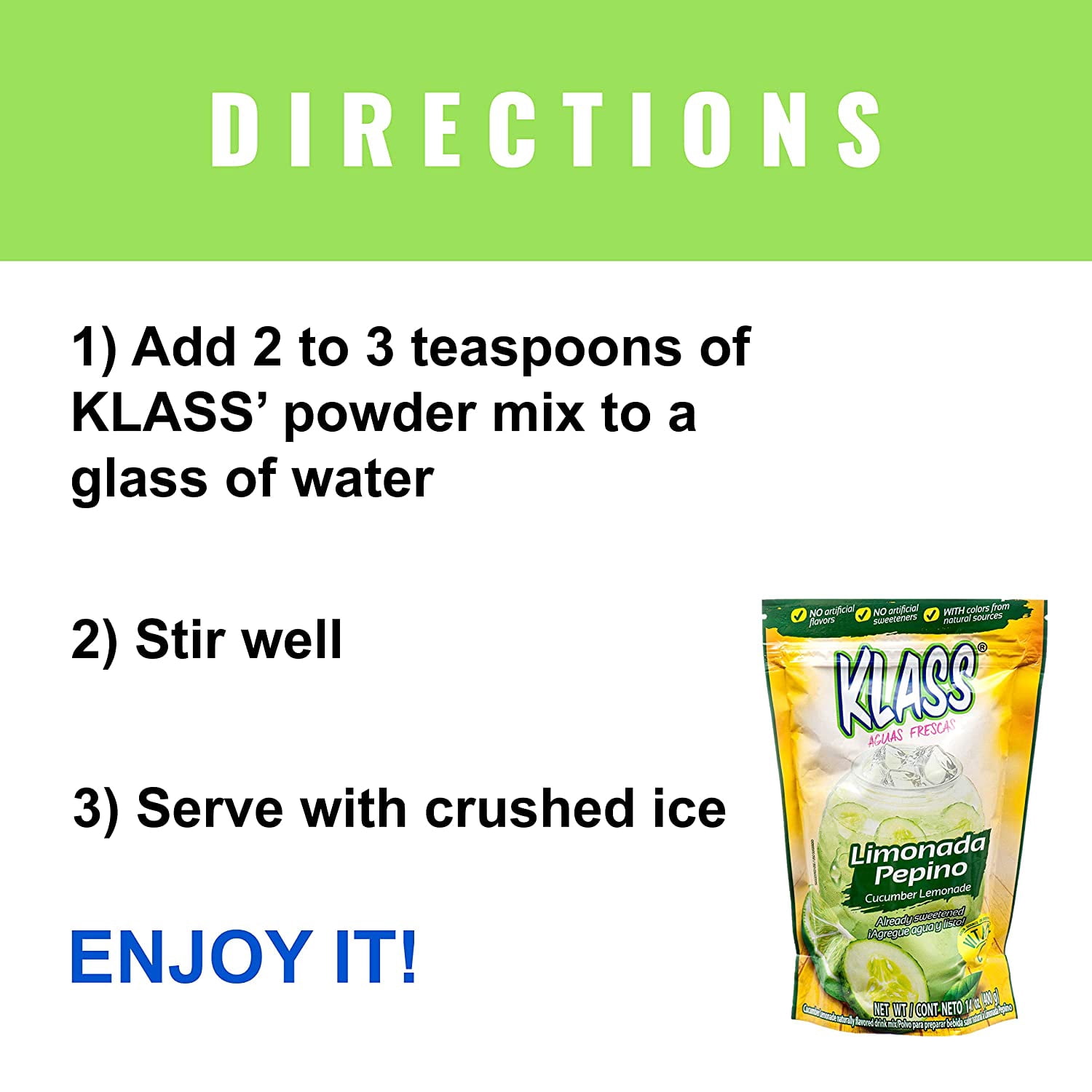 Klass Mix Beverage Lemonade Cucumber 14.1 oz (Pack Of 6)