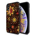 thumbnail image 1 of FINCIBO Black Hybrid Case Hard Plastic TPU Slim Back Cover for Apple iPhone XS Max 6.5", Celestial Sun Moon and Stars, 1 of 8