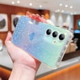 thumbnail image 3 of for Samsung Galaxy S23 FE 5G Case Iridescent Holographic, Gradient Bling Glitter Clear Phone Case with Camera Lens Cover Soft Shockproof Cute Heart S23 FE Case for Women Girls 6.4" (Blue Heart), 3 of 11
