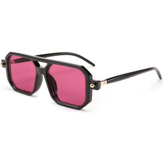 Vintage Square 70s Flat Aviator Sunglasses Women Men Classic Retro Stylish Frame UV400 Sunglasses B2622