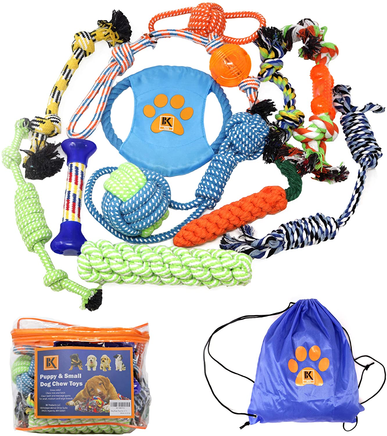 Dog Toys - Set of 13 Dog Chew Toys for Puppy and Small Dogs  BK - image 5 of 8