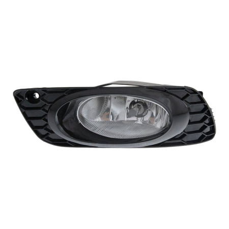 DAMAIJOY Fog Light Left Side Clear Lens Plastic Lens W/ Bulb for Honda for Civic 2012 Round-Shape 16554415 33950TR7A01
