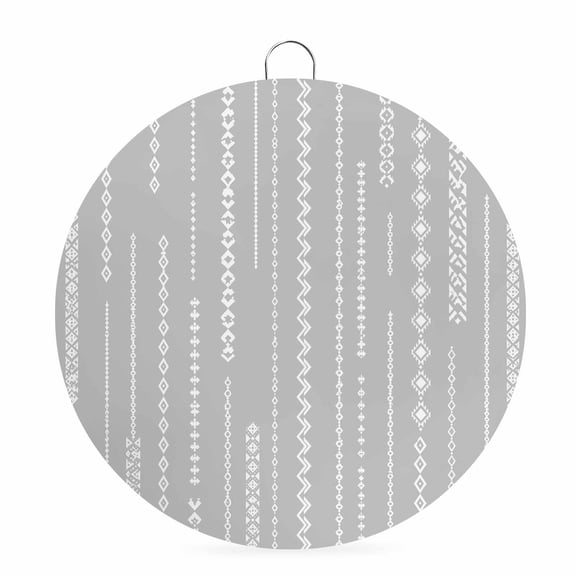Welcome Sign for Front Door, Modern Minimalist Art Round Metal Wall Art Wreaths, Gray Simple Geometric Lines Art Outdoor Indoor Wall Hanging Sign for Porch Decor Housewarming Gifts 5.9 Inch