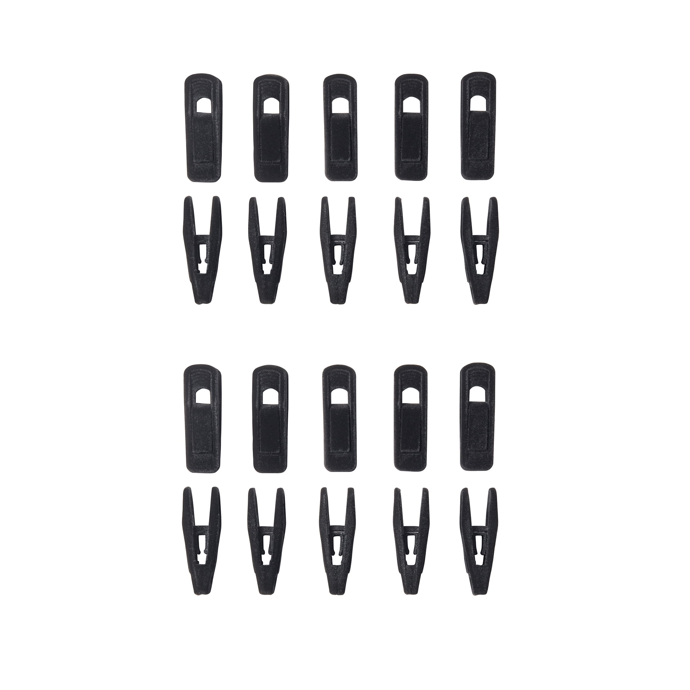 Better Homes & Gardens Velvet Hanger Clips, Non‑Slip Grip, Black, 20‑Count