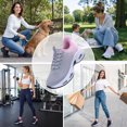 thumbnail image 3 of AOV Women's Slip On Running Sneakers Lightweight Breathable Walking Shoes Gym Workout Jogging Sport Tennis Sneakers GreyPink US 8.5, 3 of 8