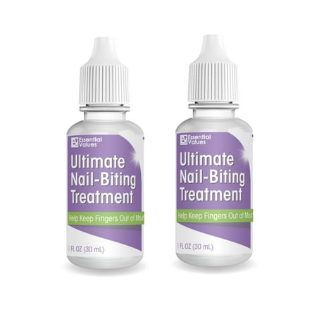2 Pack Ultimate Nail-Biting Treatment (1 FL OZ), Stop Nail Biting & Prevent Thumb Sucking - Safe & Effective Solution to Kick the Naughty Habit – 3X’s The Treatment Compared to Other (Best Nail Shape To Prevent Breakage)
